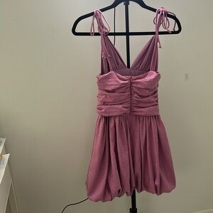 Pink Sleeveless Ruched Dress